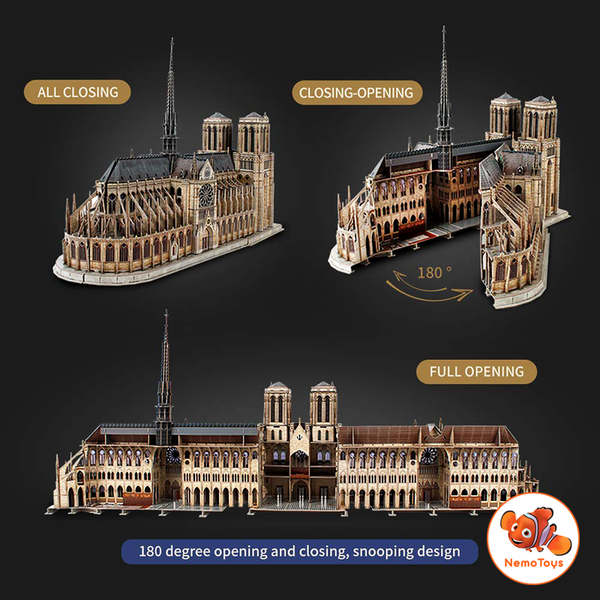  Mô hình giấy 3D Cubicfun - Nhà thờ Đức Bà Pari -Notre Dame De Paris- Pháp (MC054h) 
