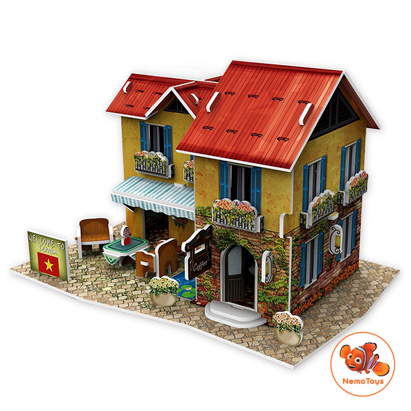  Mô hình giấy 3D Cubicfun -Bộ nhà truyền thống Vietnam - Vietnam Coffee Shop-W3148h 