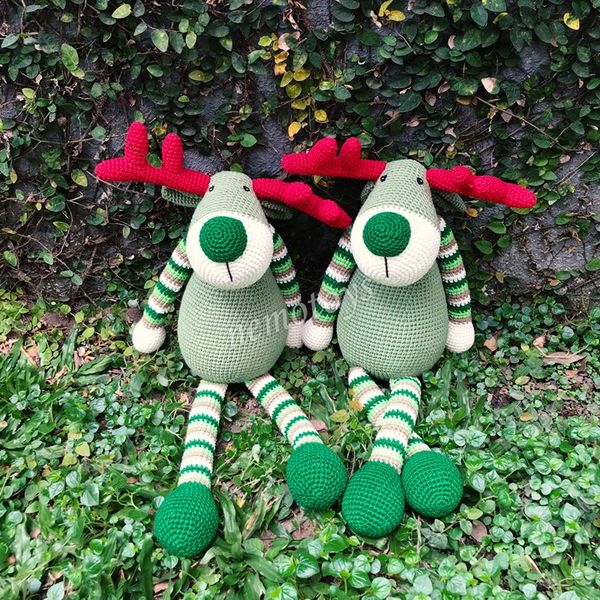  TUẦN LỘC XANH LÁ - 48CM - Thú bông bằng len handmade, Thú len nhồi bông Amigurumi 