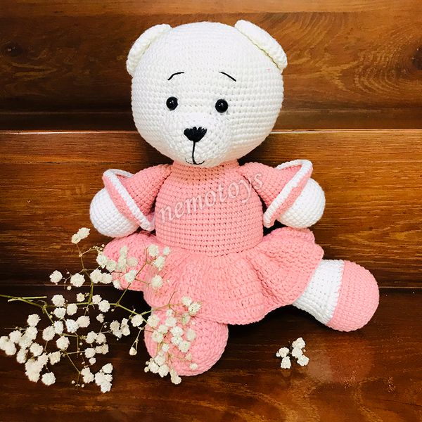  GẤU HỒNG - Thú bông bằng len handmade, Thú len Amigurumi, Búp bê len handmade 