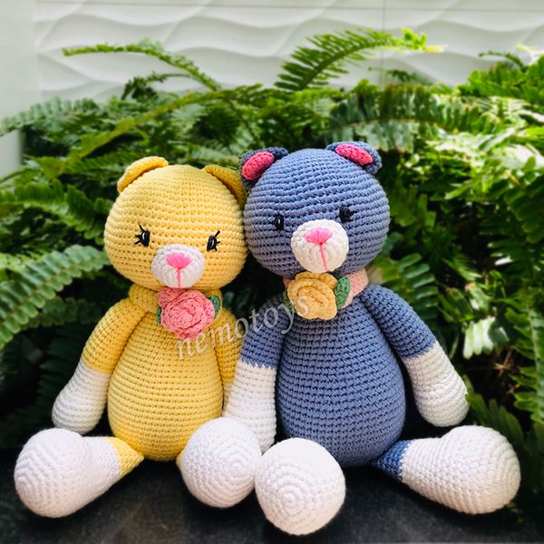  MÈO HOAHOA (34CM) - Thú bông bằng len handmade, Thú len Amigurumi, Búp bê len handmade 