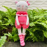  MÈO MYMY TẤT SỌC 35CM - Thú bông bằng len handmade, Thú len Amigurumi, Búp bê len handmade 