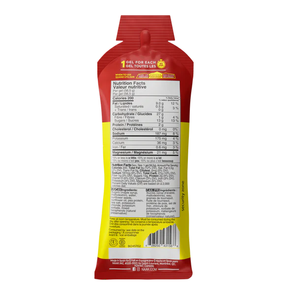 Gel năng lượng Naak Utral Energy Gel 57g - 200 Calo Vi Caramel cây phong
