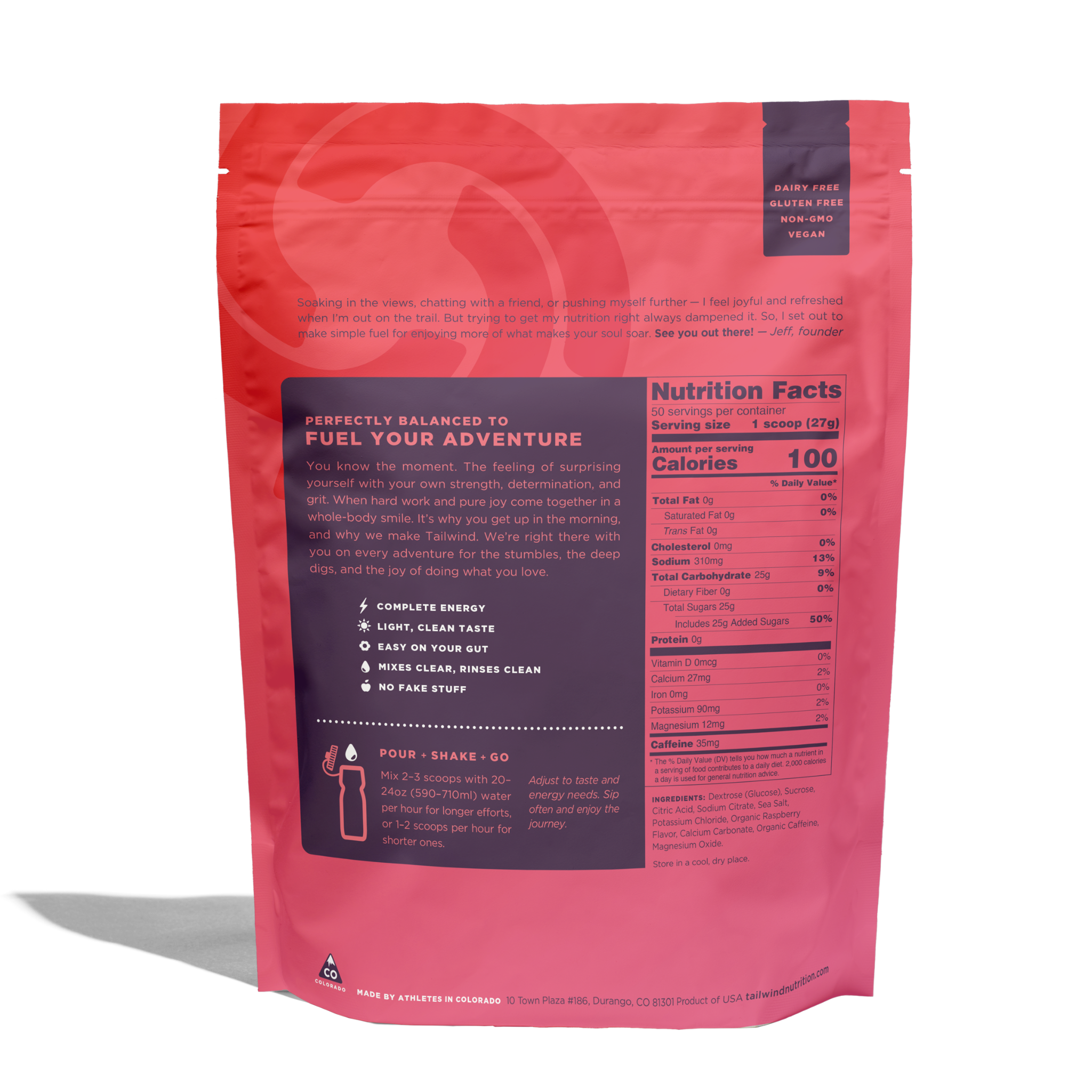 Bột năng lượng Tailwind Raspberry Cafeinated