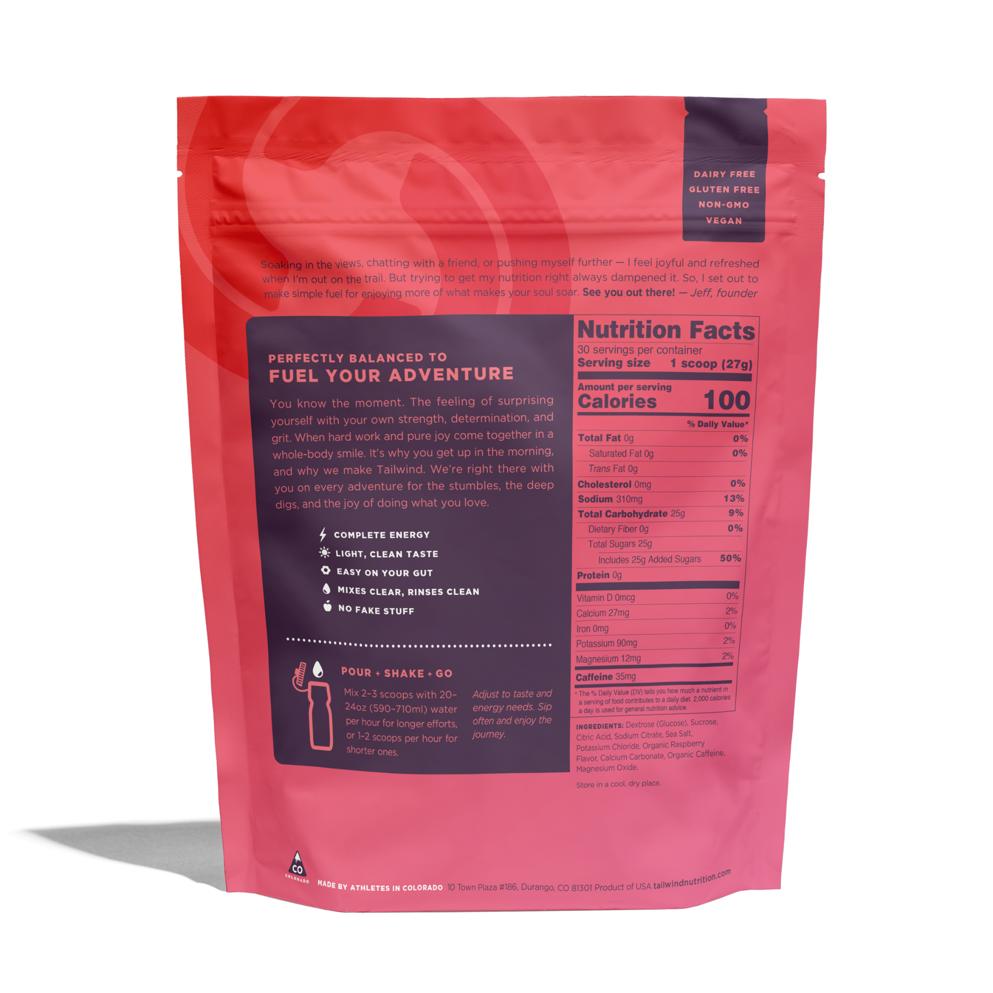 Bột năng lượng Tailwind Raspberry Cafeinated