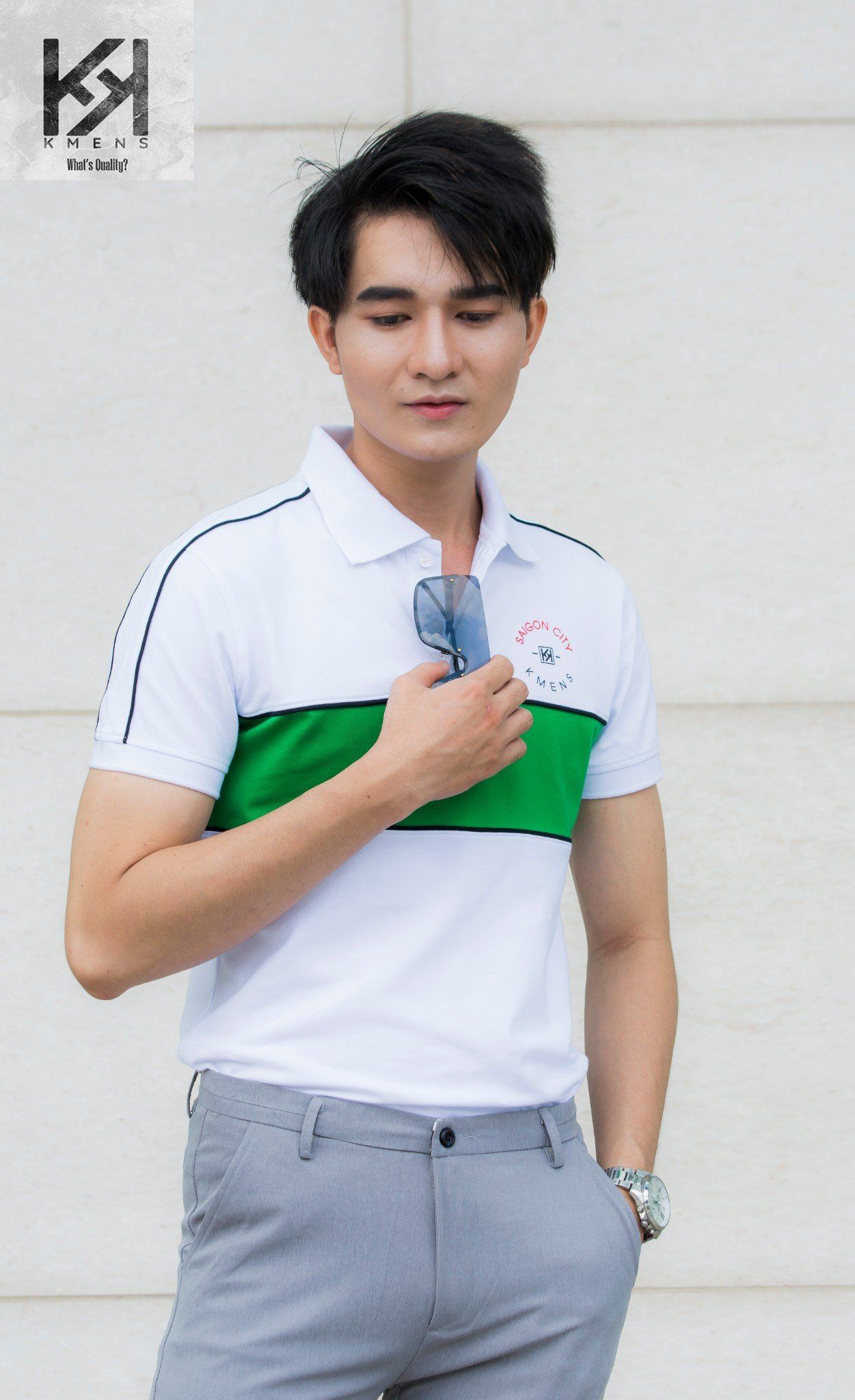Áo Thun Nam Tay Ngắn Cổ Trụ Polo Phối - K03