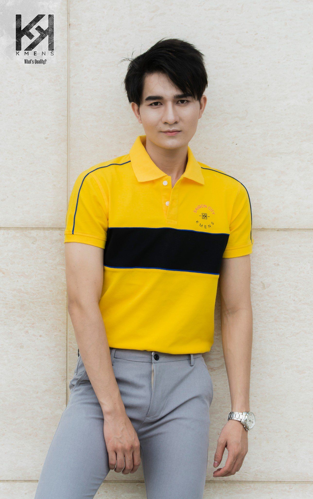 Áo Thun Nam Tay Ngắn Cổ Trụ Polo Phối - K03