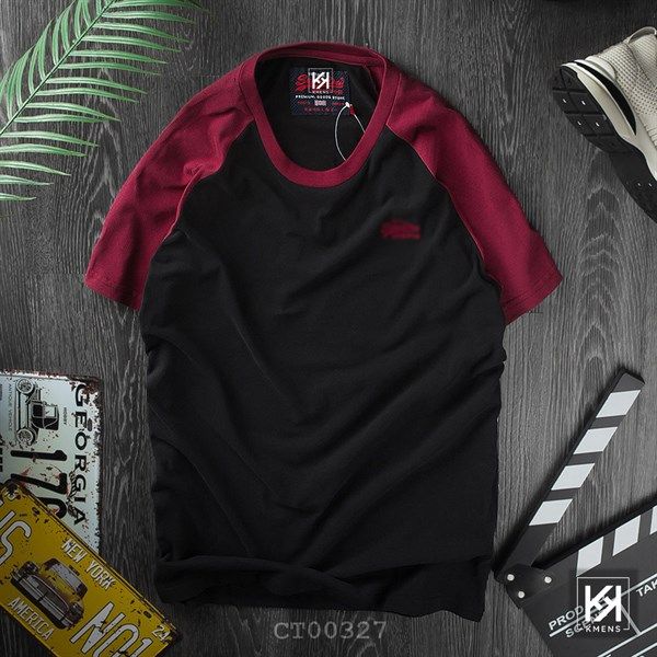 Áo Thun Nam Tay Ngắn Cổ Tròn Phối Tay Raglan - K11