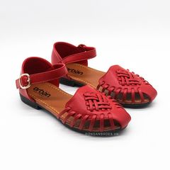 Sandal bé gái thời trang đế thấp mũi kín SD2101- Đỏ