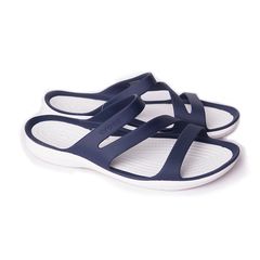 Dép sandal nữ Crocs 3 quai chéo- Xanh navy