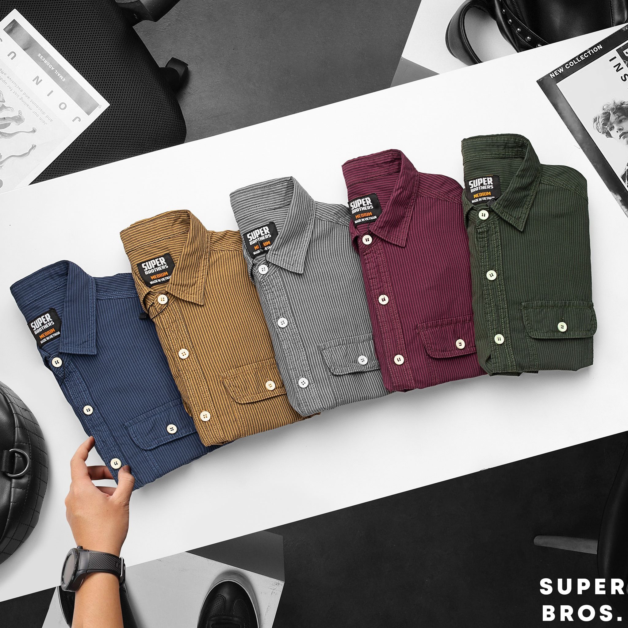 SƠ MI SUPER BROS SỌC