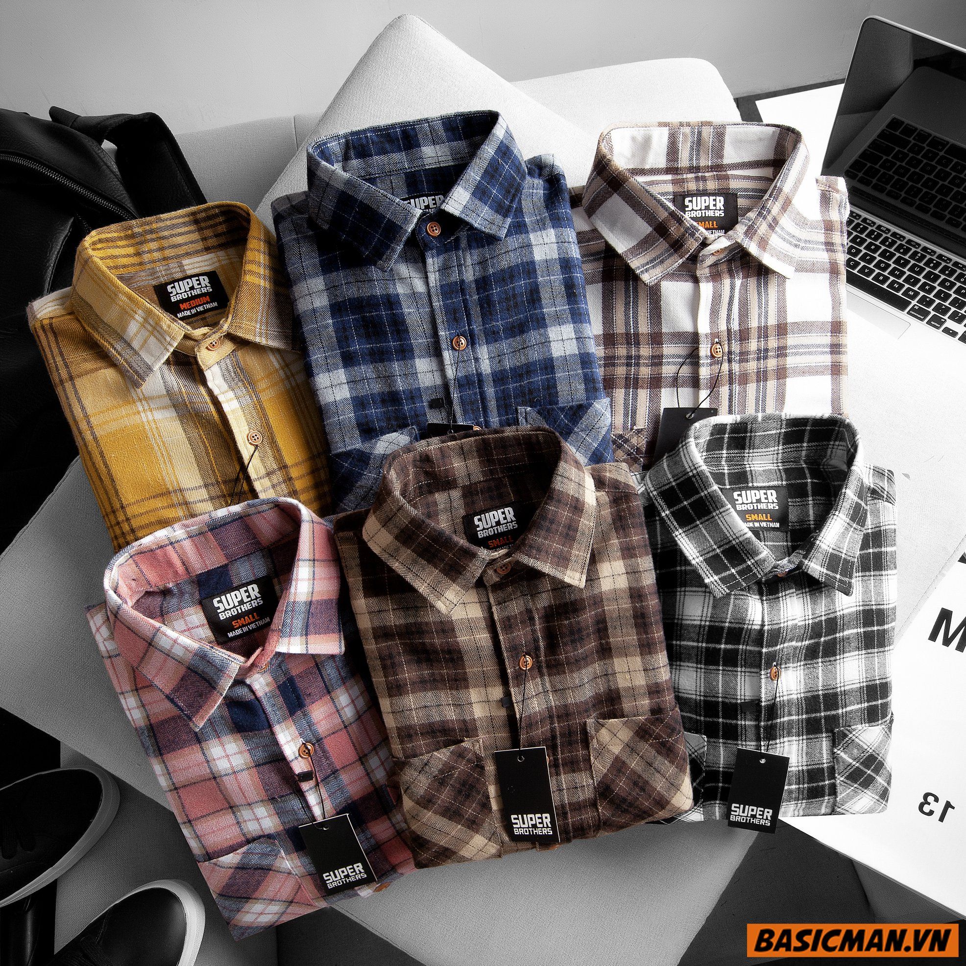 SƠ MI FLANNEL SUPER BROS 6M