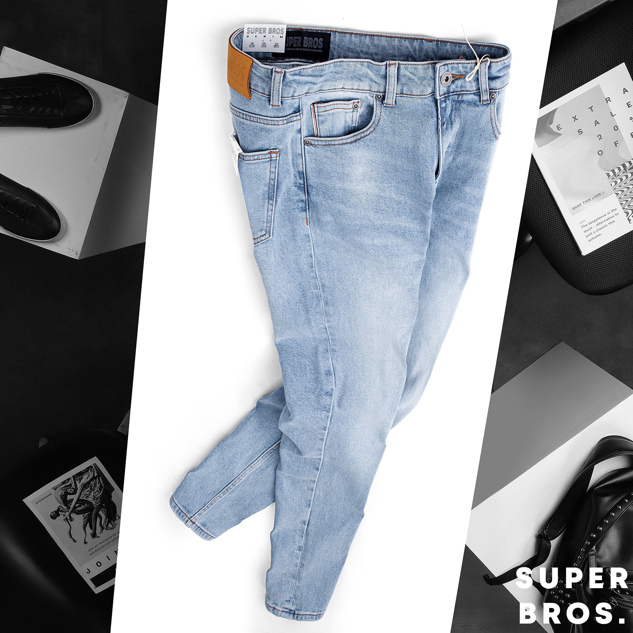 JEAN SUPER BROS LIGHT BLUE