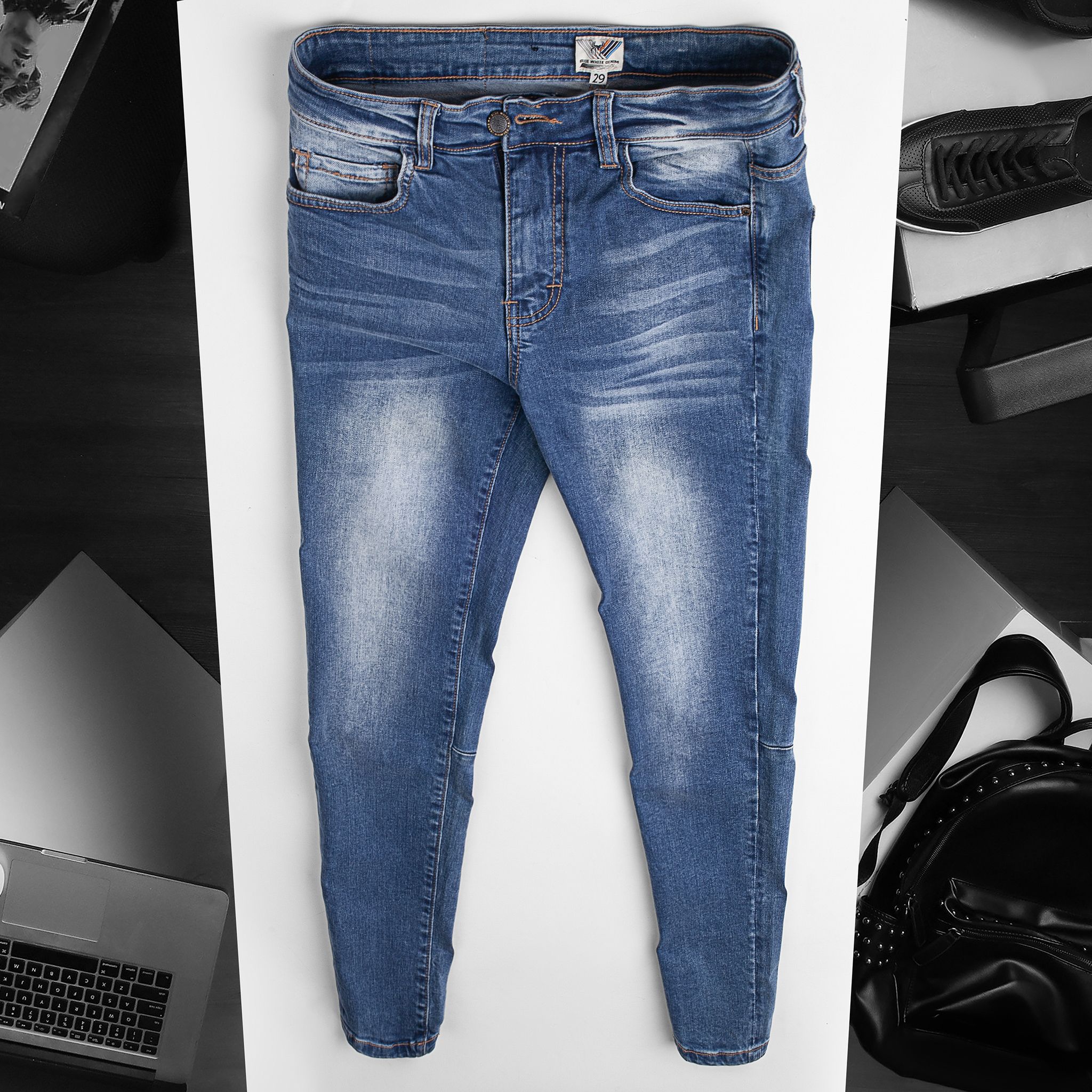 JEAN BLUE WHITE