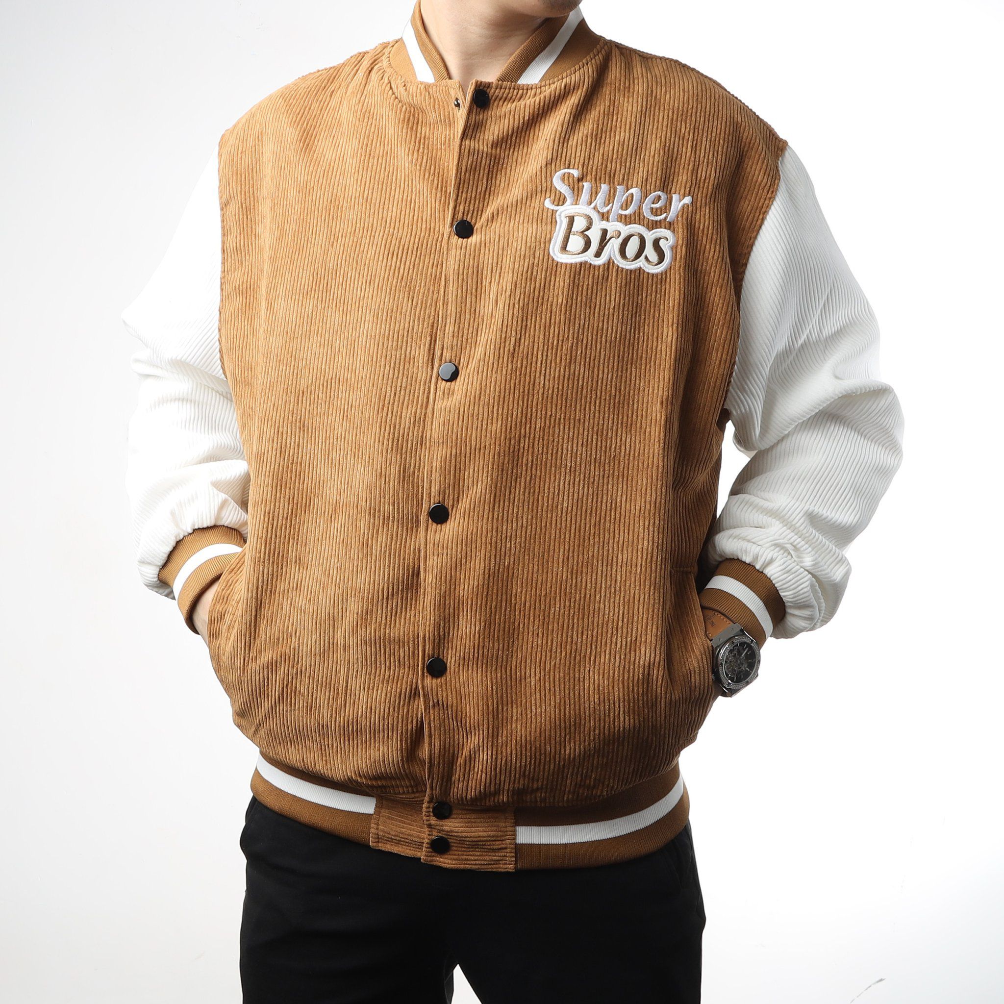  JACKET VARSITY BROWN SUPER BROS 