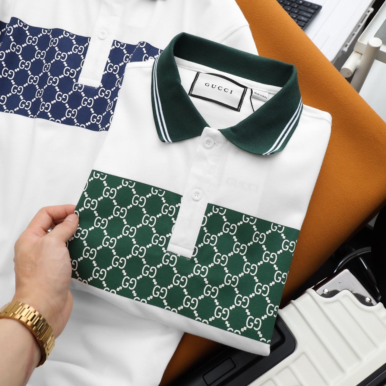  ÁO POLO GUCCI HỌA TIẾT MONOGRAM 