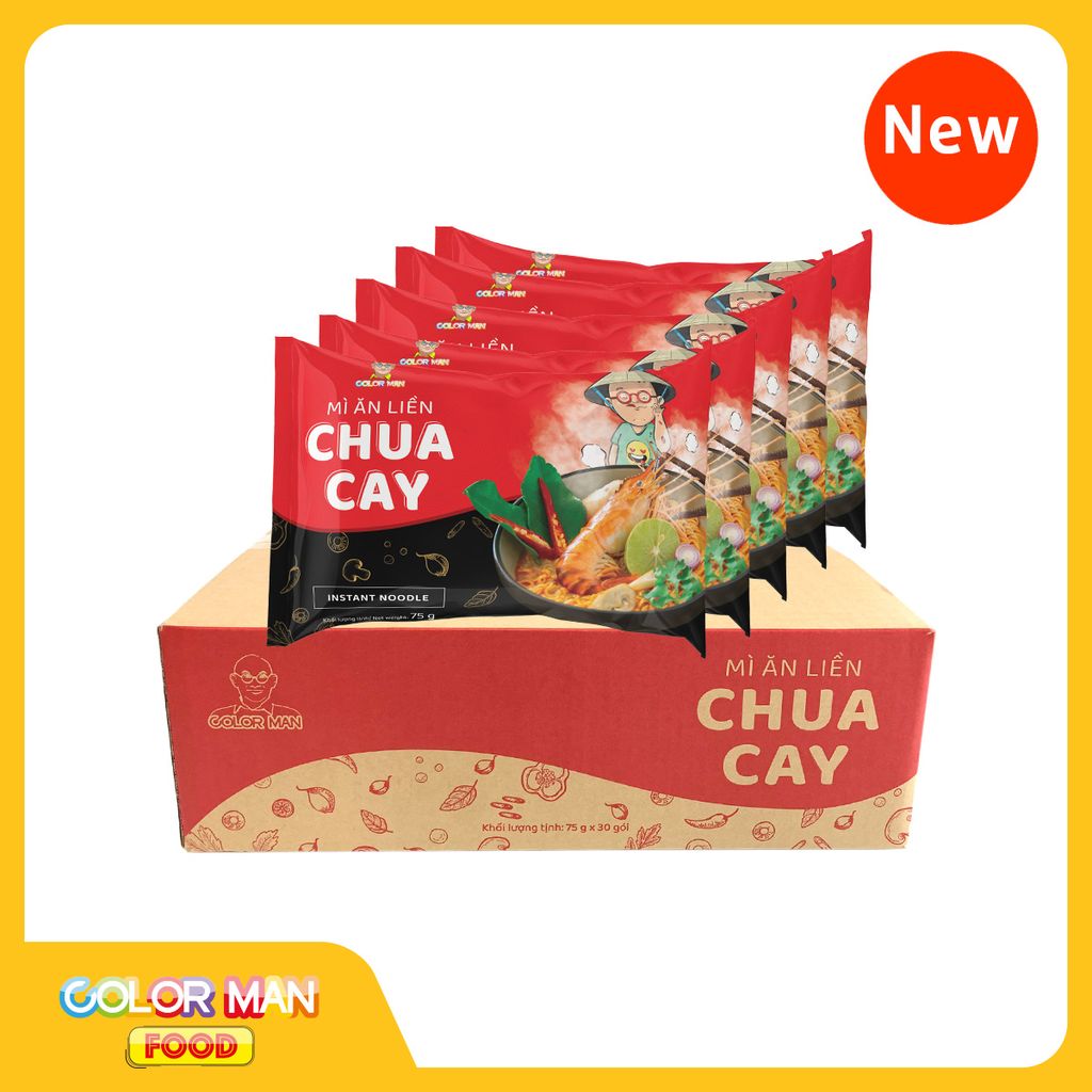 Thùng Mì Ăn Liền Color Man - Chua Cay
