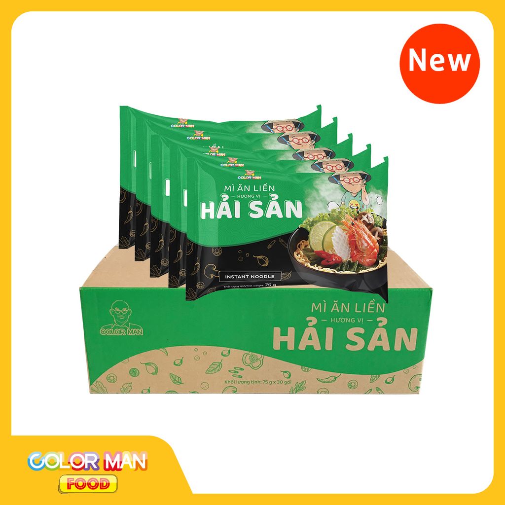 Thùng Mì Ăn Liền Color Man - Hải Sản