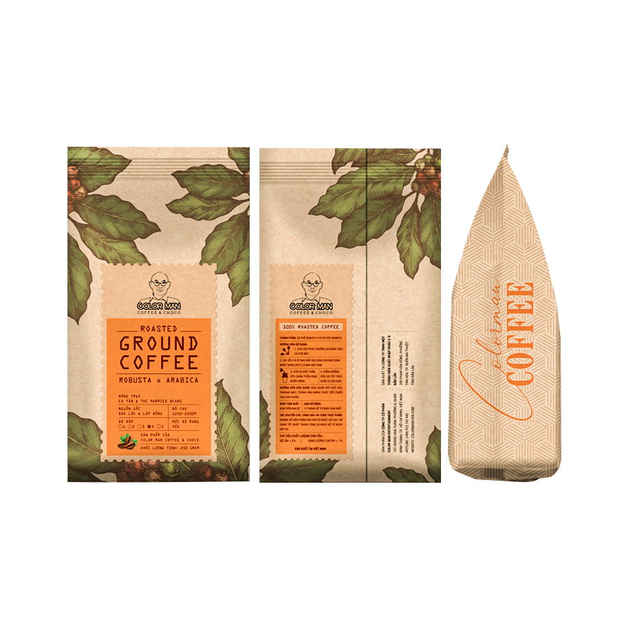 Cà Phê Sạch Rang Xay - 250g - Robusta x Arabica