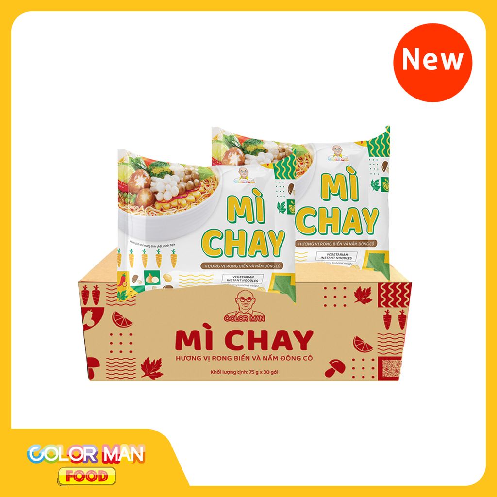 Thùng 30 Gói Mì Chay Color Man