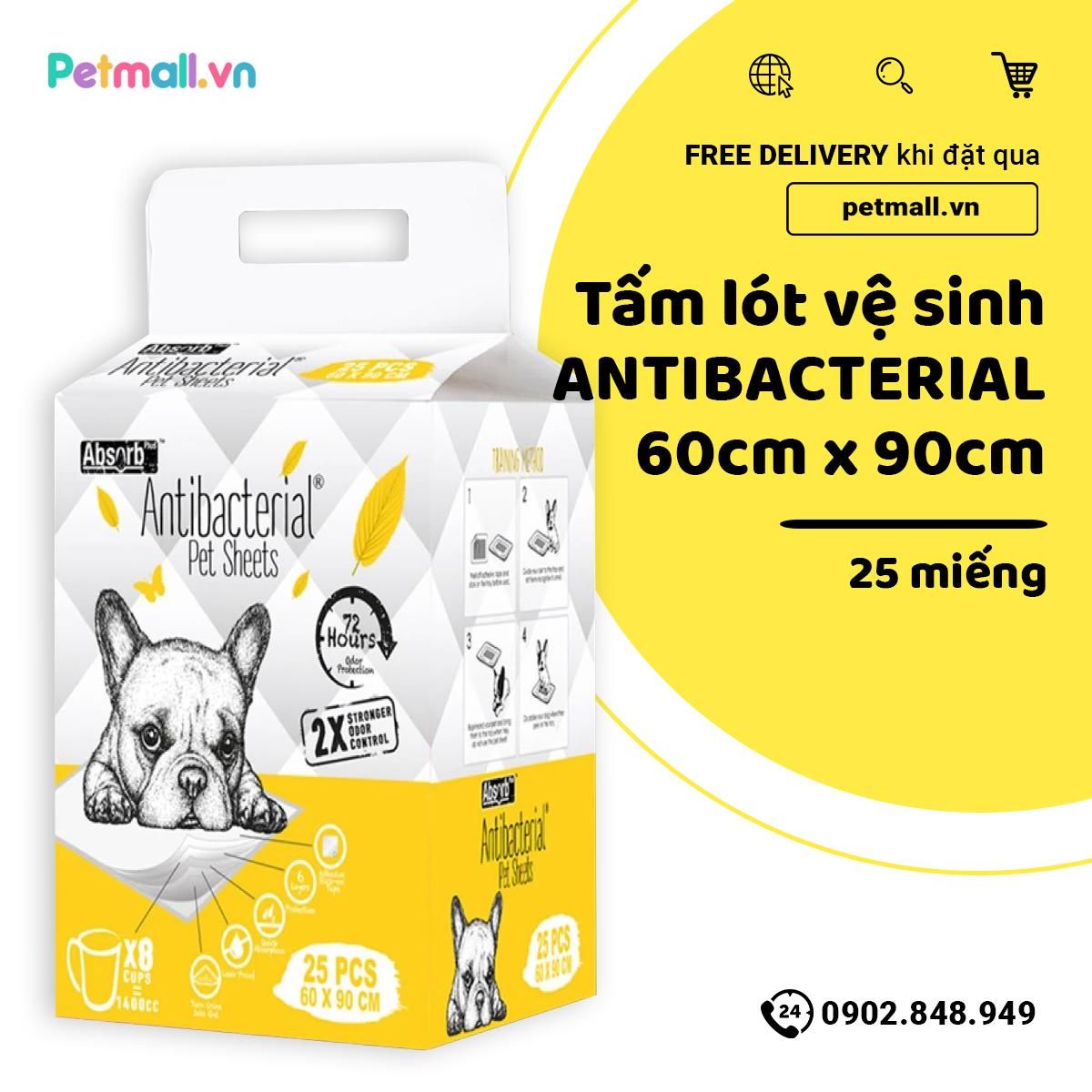Tấm lót vệ sinh ANTIBACTERIAL 60x90cm - 25 tấm