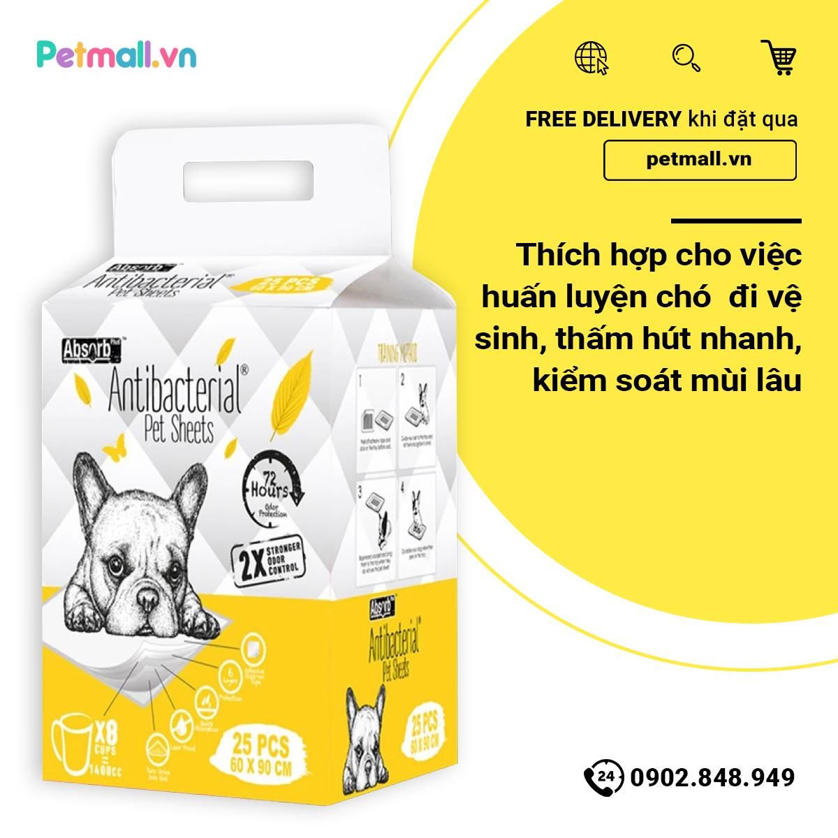 Tấm lót vệ sinh ANTIBACTERIAL 60x90cm - 25 tấm