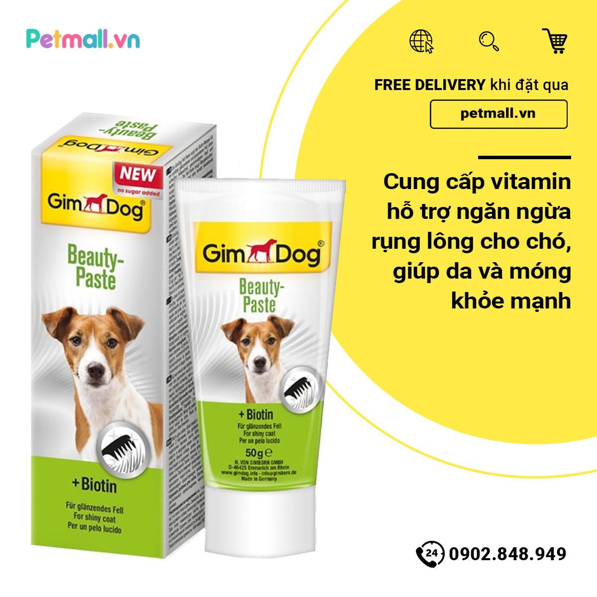 Gel dinh dưỡng GimDog Beauty Paste Biotin 50g - chăm sóc da lông