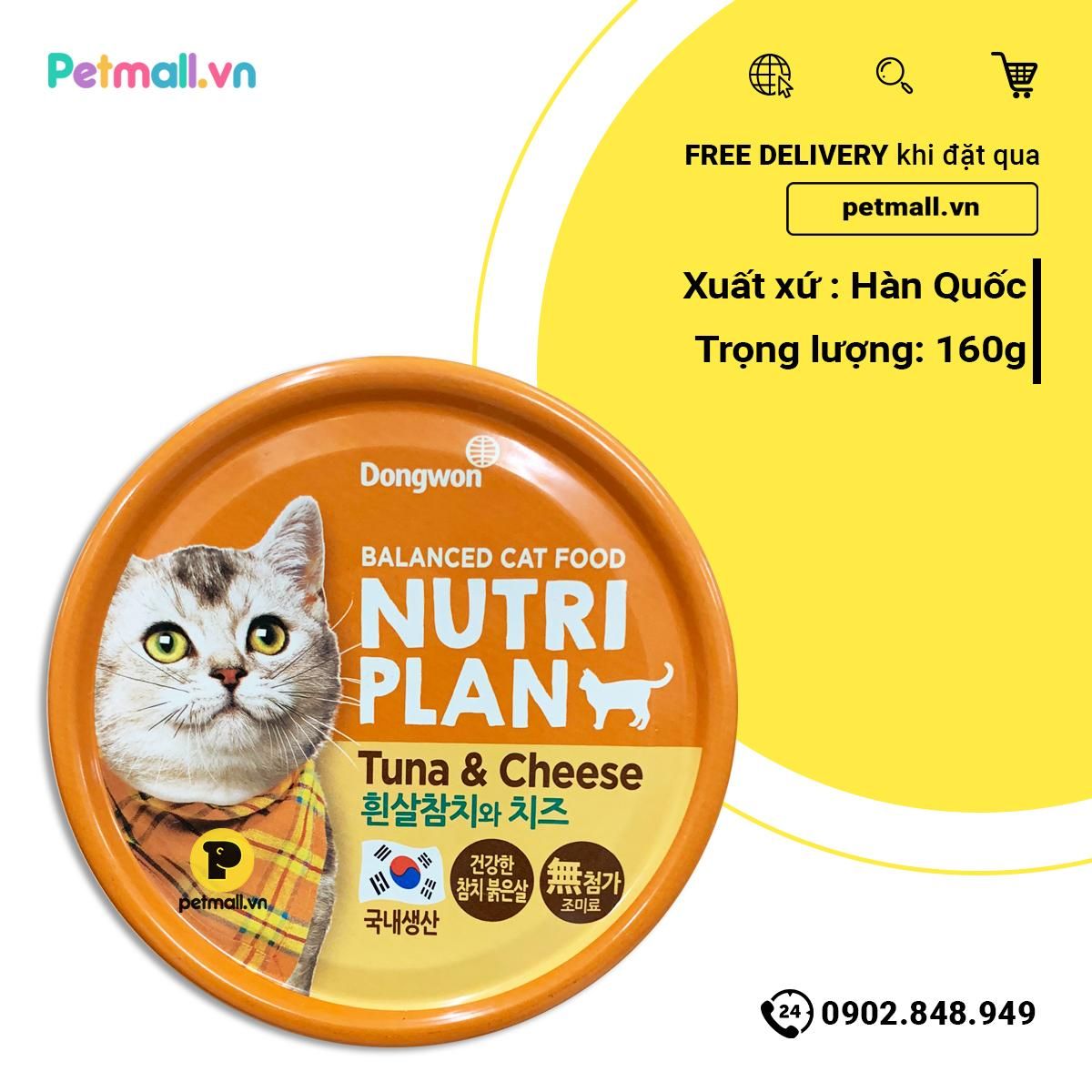 Pate mèo Nutri Plan Tuna & Cheese - 160g