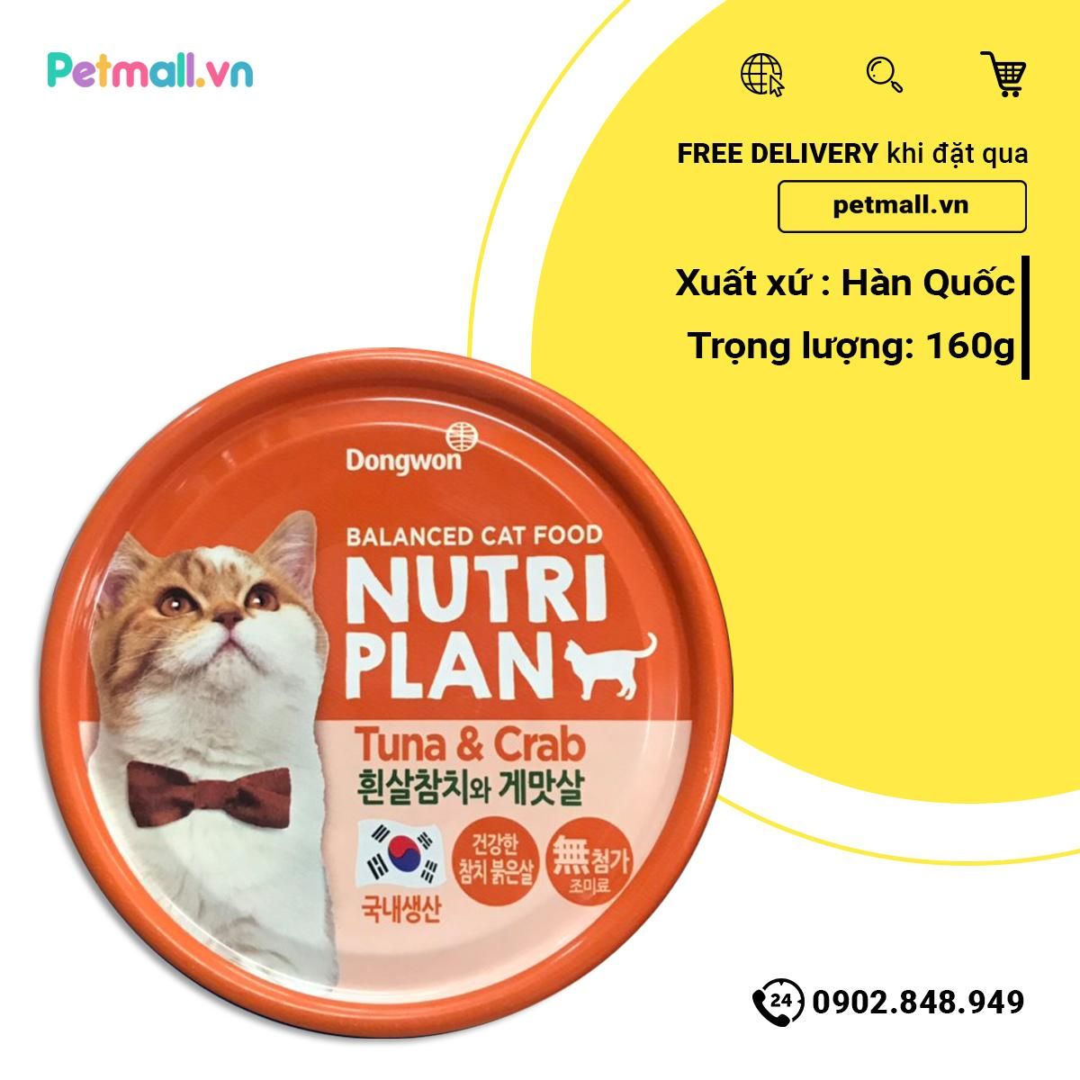Pate mèo Nutri Plan Tuna & Crab - 160g