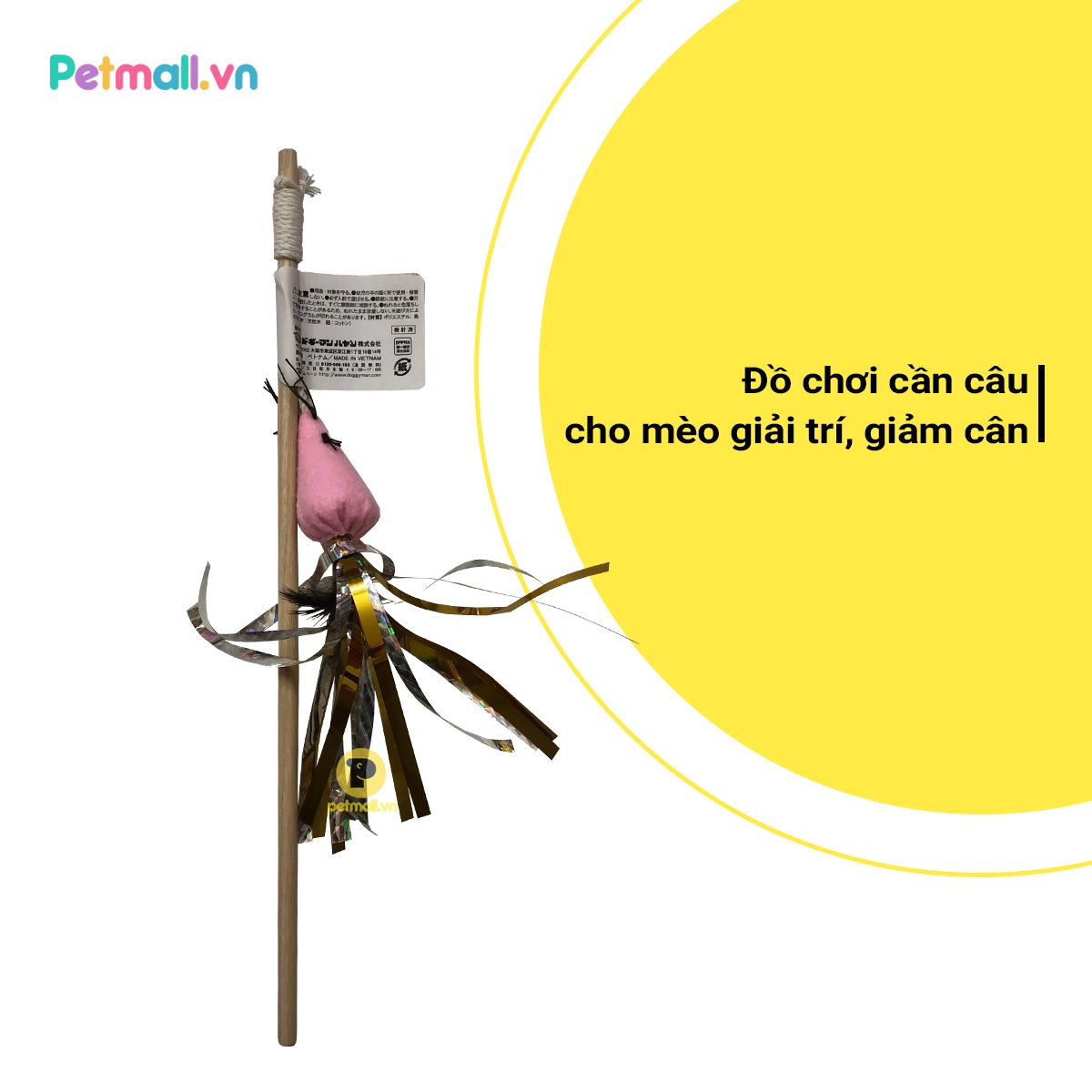 Cần câu đồ chơi con chuột cho mèo