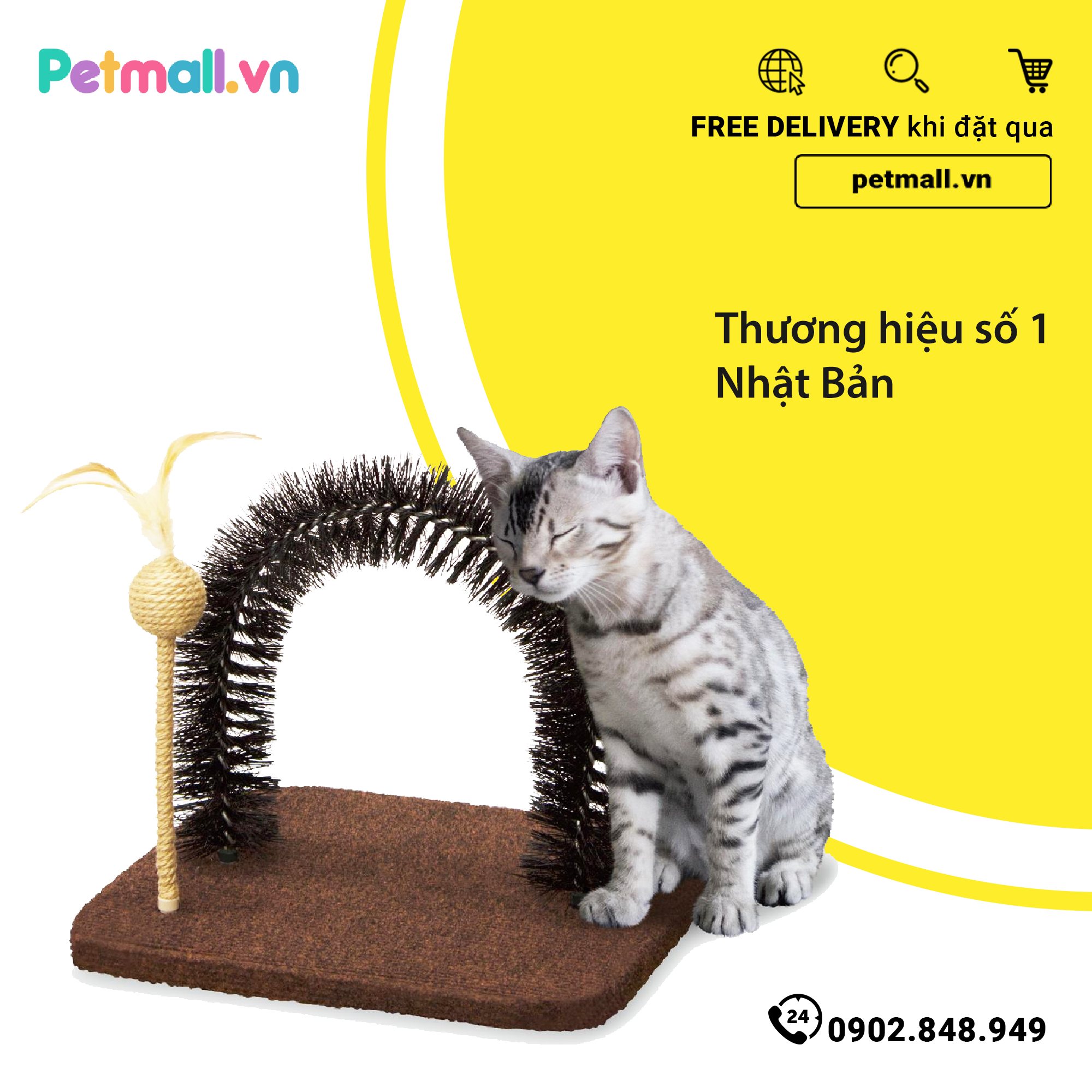 Cào móng chải lông mèo CattyMan - 30x35x30cm