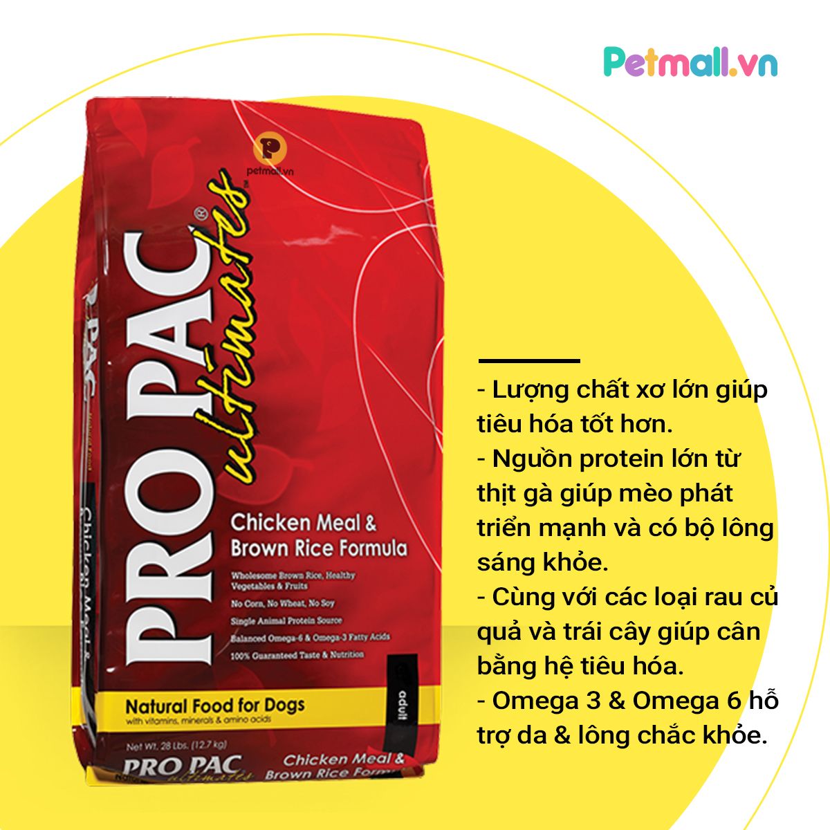 Thức ăn chó Pro Pac Ultimates Chicken & Brown Rice Formula 2.5kg