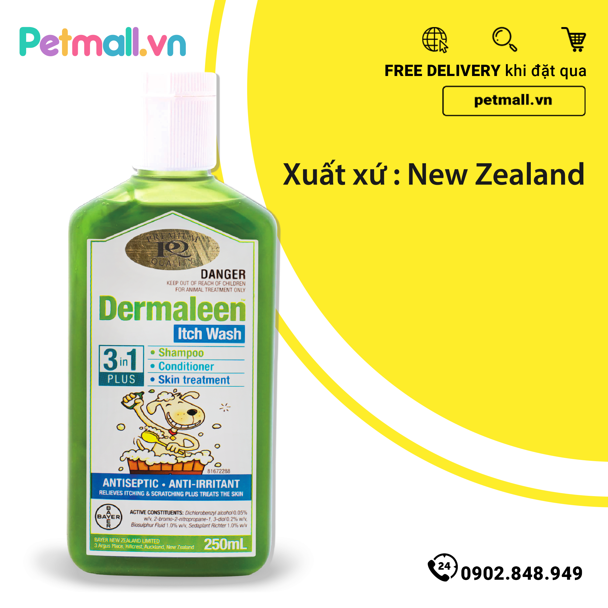 Sữa Tắm Đặc Trị Viêm Da Nấm DERMALEEN 250ml