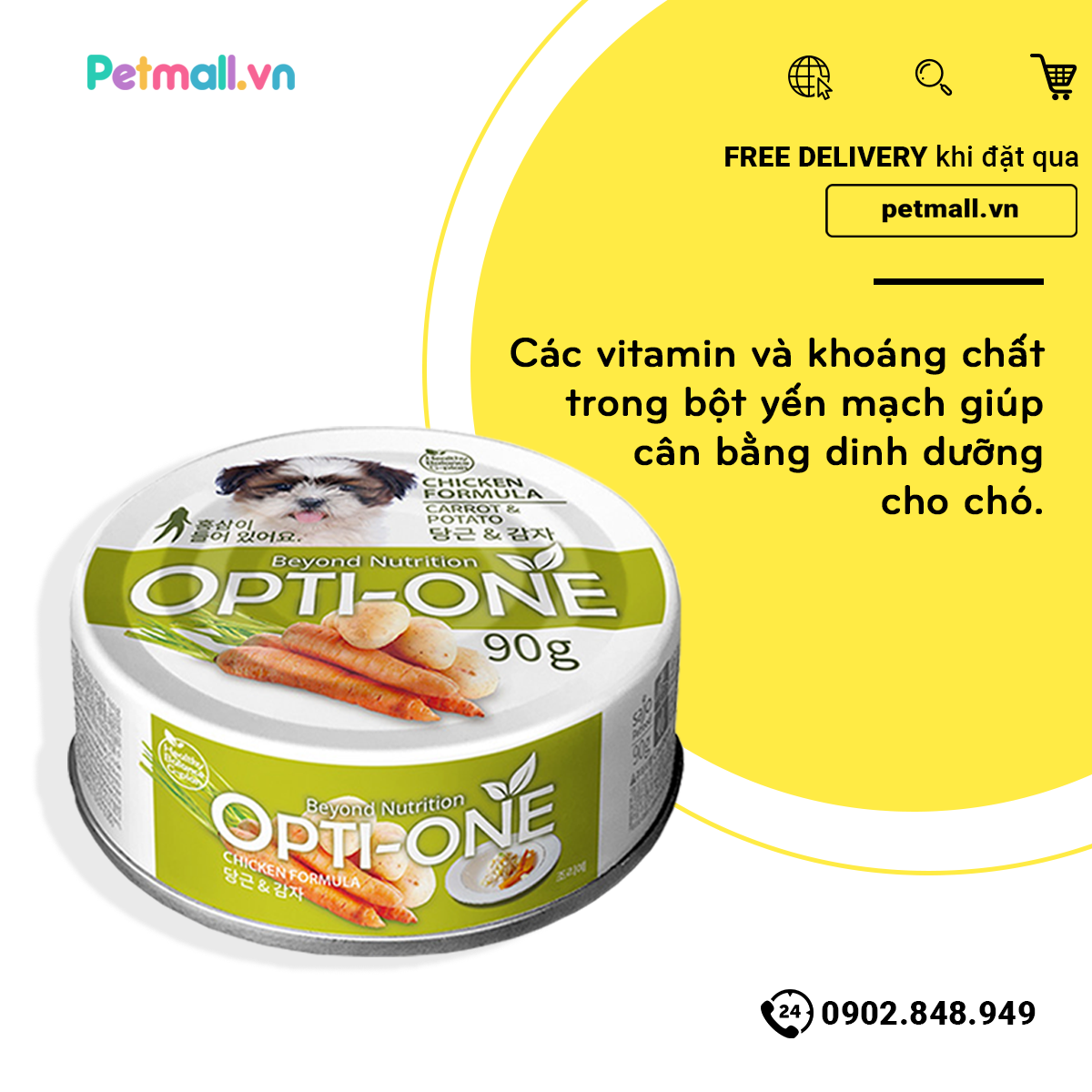 Pate chó OptiOne White Carrot & Potato 90g - Korea