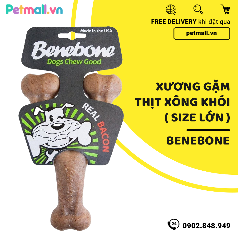 Xương gặm Benebone Bacon cho chó <34kg