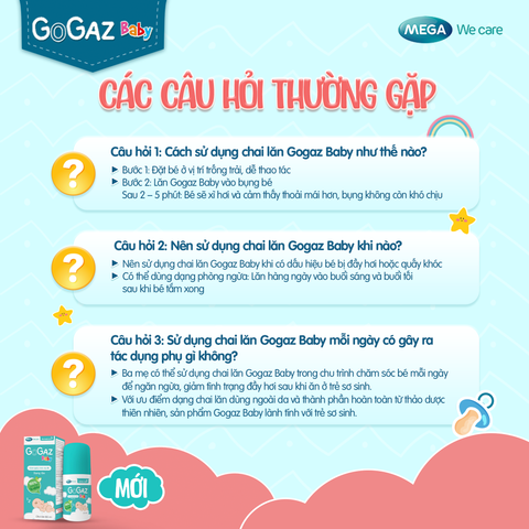  Chai lăn giảm đầy hơi, quấy khóc cho trẻ sơ sinh Mega We Care Gogaz Baby (Chai 60ml) 