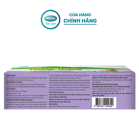  Viên uống thảo dược hỗ trợ giảm các triệu chứng do viêm mũi, viêm xoang EUGICA THÔNG XOANG (Hộp 3 vỉ x 10 viên) 