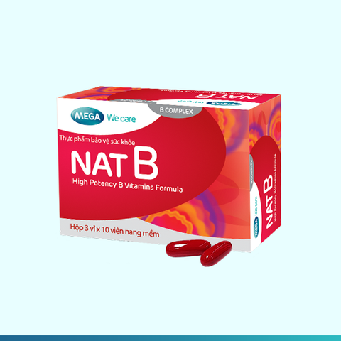  Viên uống bổ sung vitamin B Nat B giúp giảm căng thẳng, mệt mỏi, suy nhược (Hộp 30 viên) 