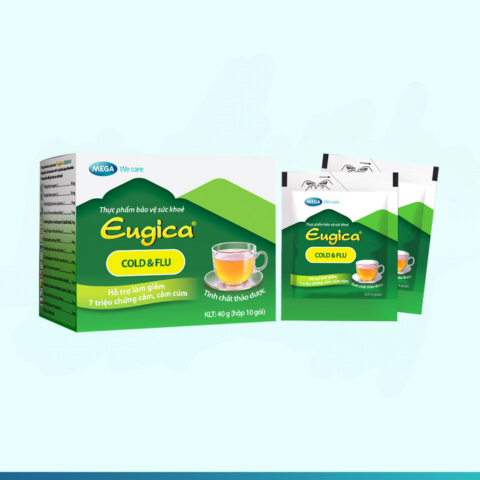  Tinh chất thảo dược hỗ trợ giảm 7 triệu chứng cảm cúm EUGICA COLD & FLU (Hộp 10 gói x 4 g) 