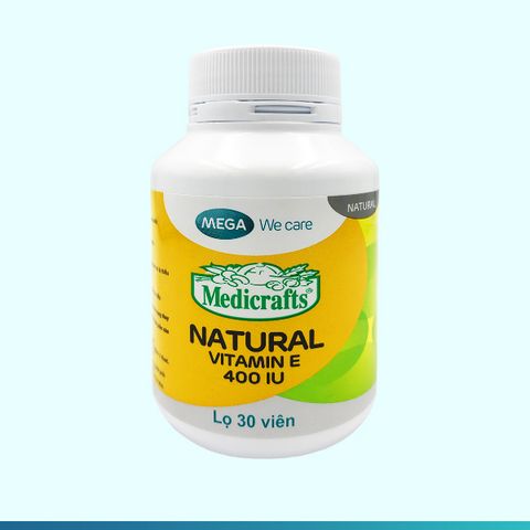 Viên uống Vitamin E thiên nhiên, làm đẹp da - MEDICRAFTS NATURAL VITAMIN E 400 IU Mega We Care - Chai 30 viên 