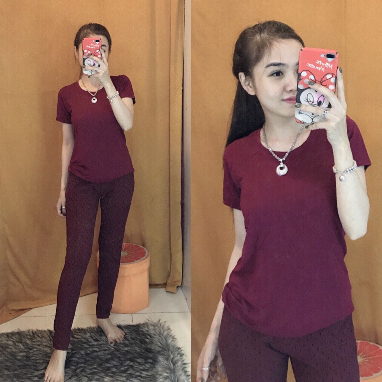 Set áo thun quần họa tiết