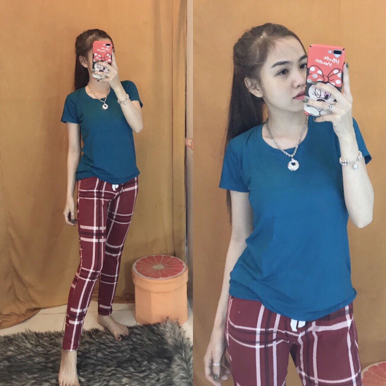Set áo thun quần họa tiết