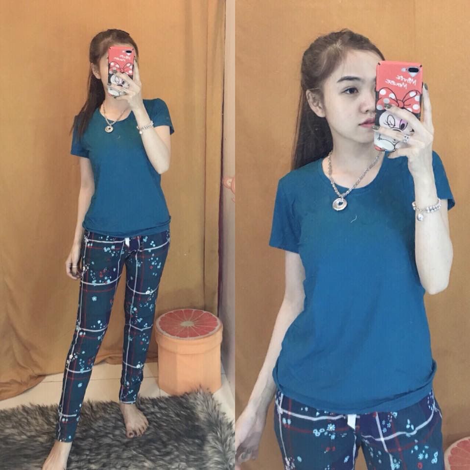 Set áo thun quần họa tiết