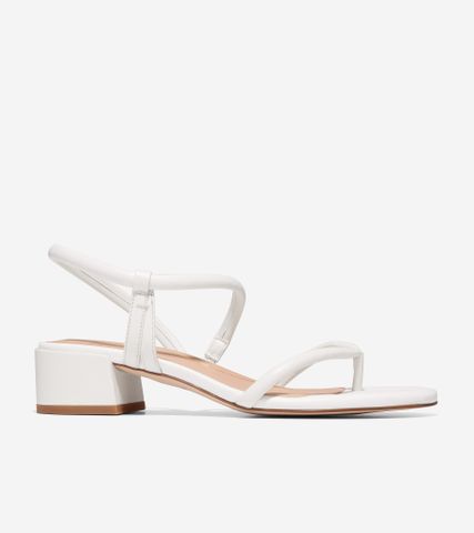 CALLI THONG BLK HEEL SANDAL  40MM - BEIGE / 5 / Medium