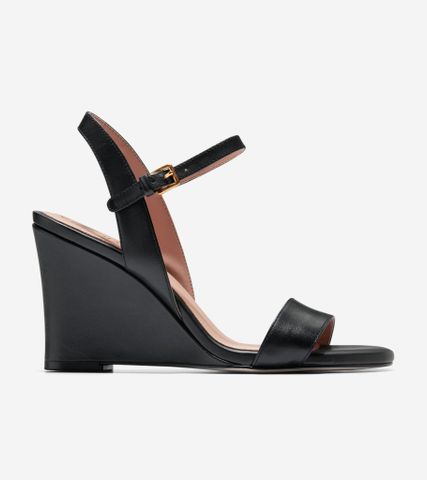 JOSIE WEDGE SANDAL - BLACK / 5.5 / MEDIUM