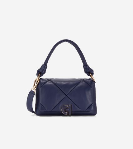 QUILTED SHOULDER BAG - BLUE