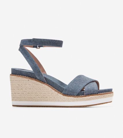 CLOUDFEEL ESPADRILLE WEDGE SANDAL 75MM - CHAMBRAY / 5