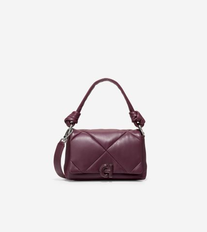 QUILTED SHOULDER BAG - DARK RED