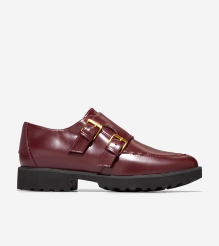 GREENWICH MONK STRAP OXFORD - DARK RED / 5.5 / MEDIUM