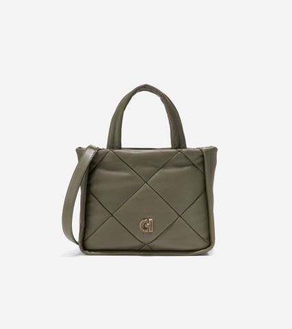 QUILTED TOTE BAG - GREEN